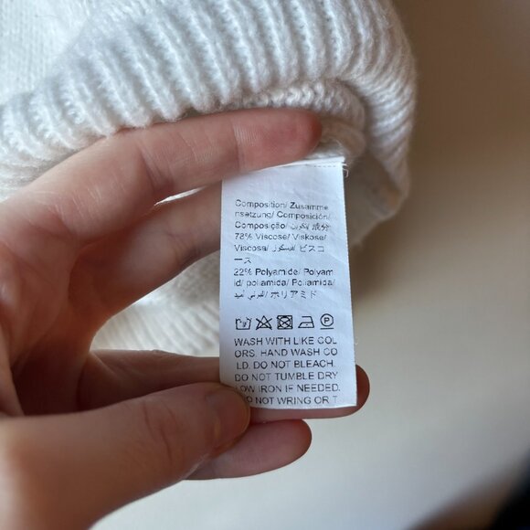 SHEIN XSmall Floral Embroidered White Long Sleeve Sweater - Picture 6 of 8